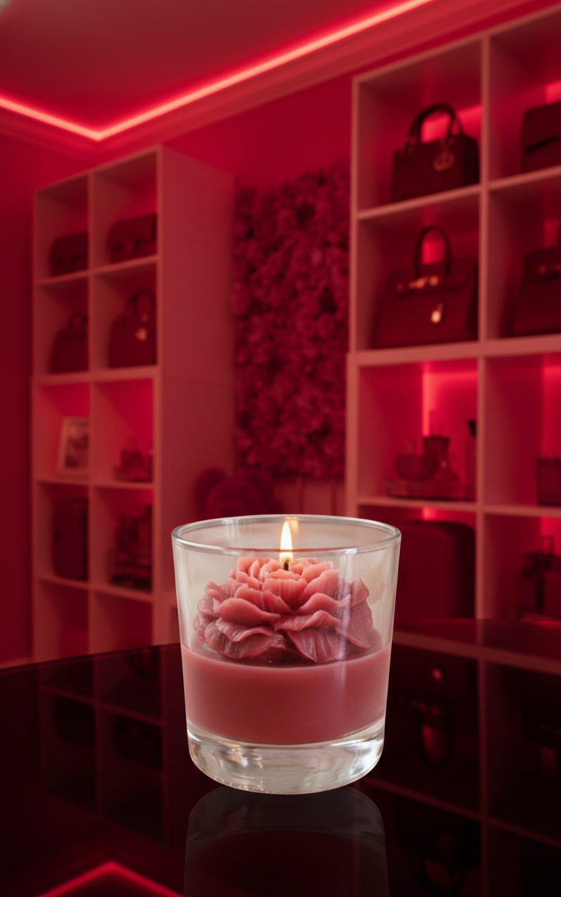 ❤️ Red Peony Candle