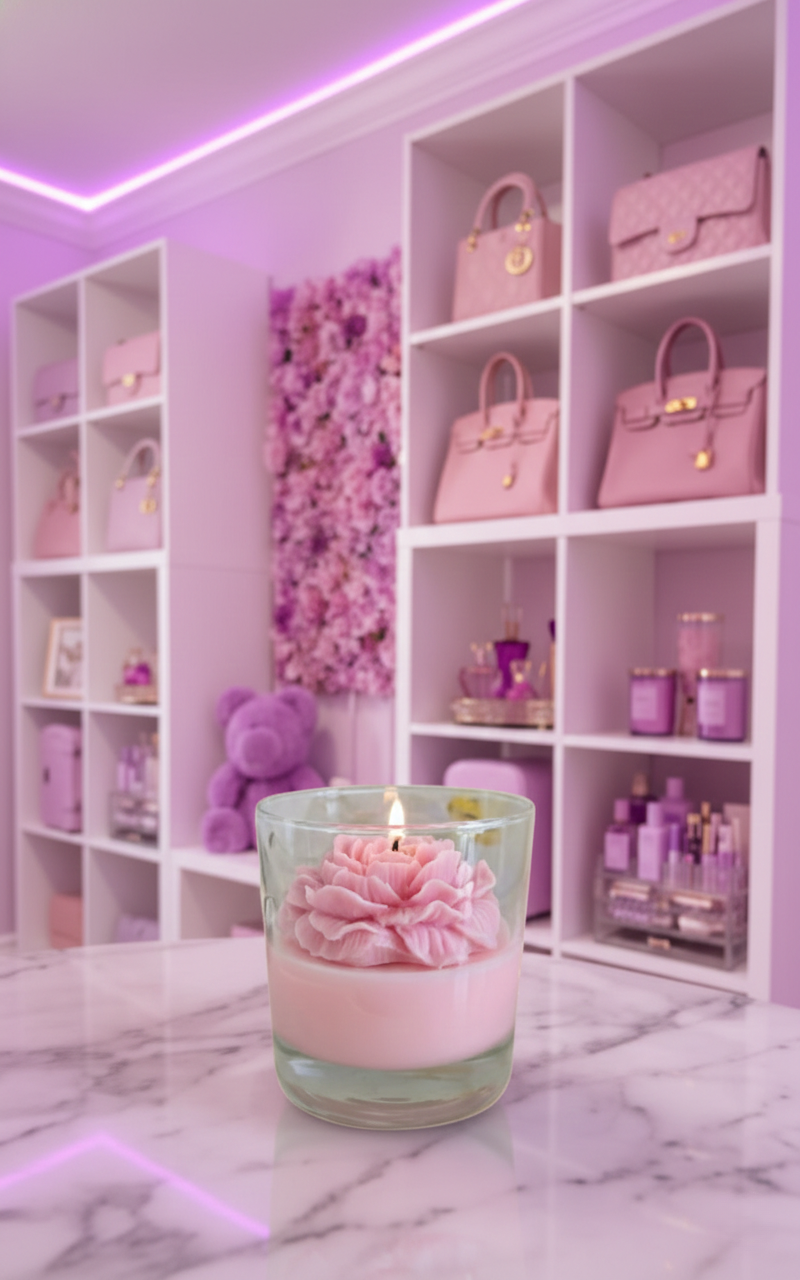 🌷 Pink Peony Candle