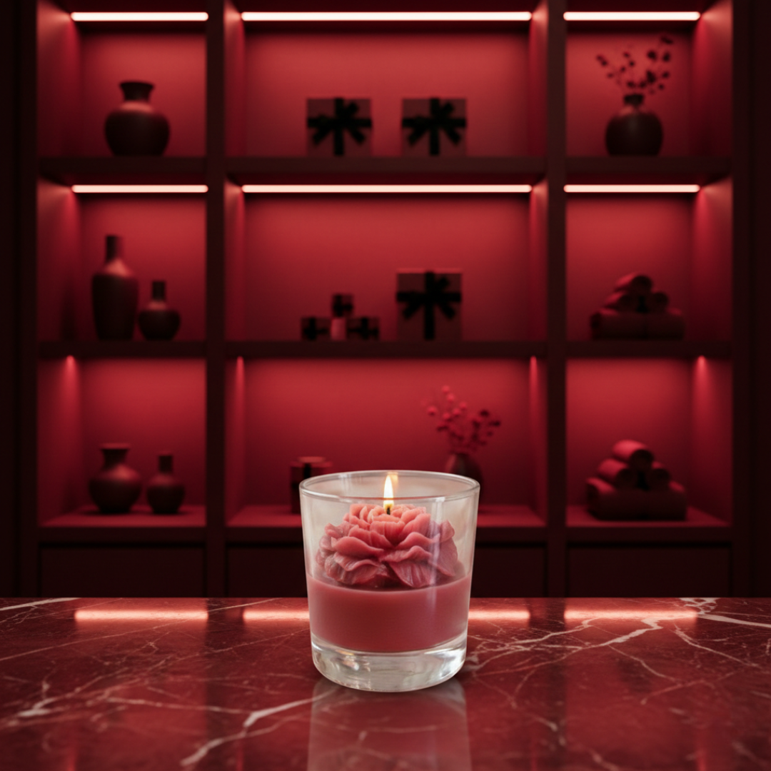 ❤️ Red Peony Candle